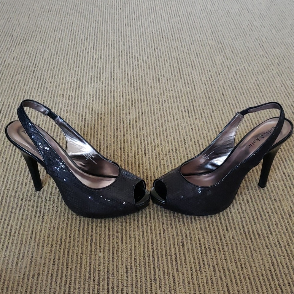 Sequin peep toe pumps - 9 NEW